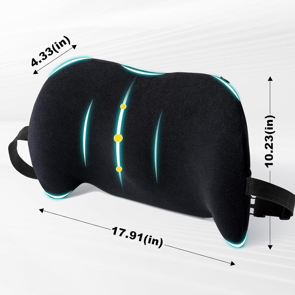 BYMECOST Lumbar Support Pillow for Car, Memory Foam Car Back Cushion