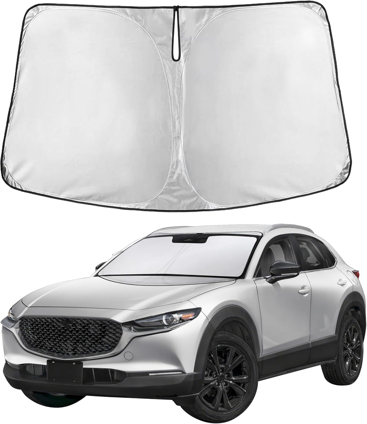 Autovir Windshield Sun Shade Fit for 2019-2024 2025 2026 Mazda CX-30 Sunshade, Front Car Window Shades Sun Visor, Blocks UV Rays & Heat, Car Accessories