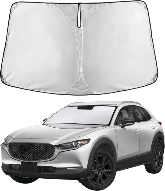 Autovir Windshield Sun Shade Fit for 2019-2024 2025 2026 Mazda CX-30 Sunshade, Front Car Window Shades Sun Visor, Blocks UV Rays & Heat, Car Accessories