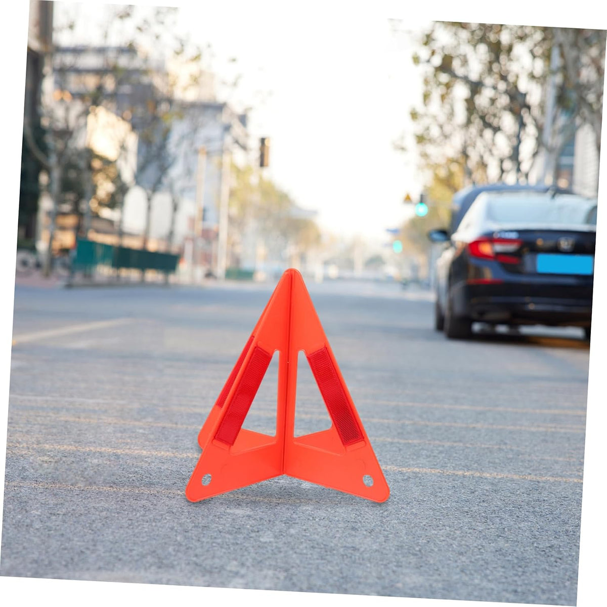 Car Safety Warning Sign Reflective Triangular Set 2 Pieces for Roadside