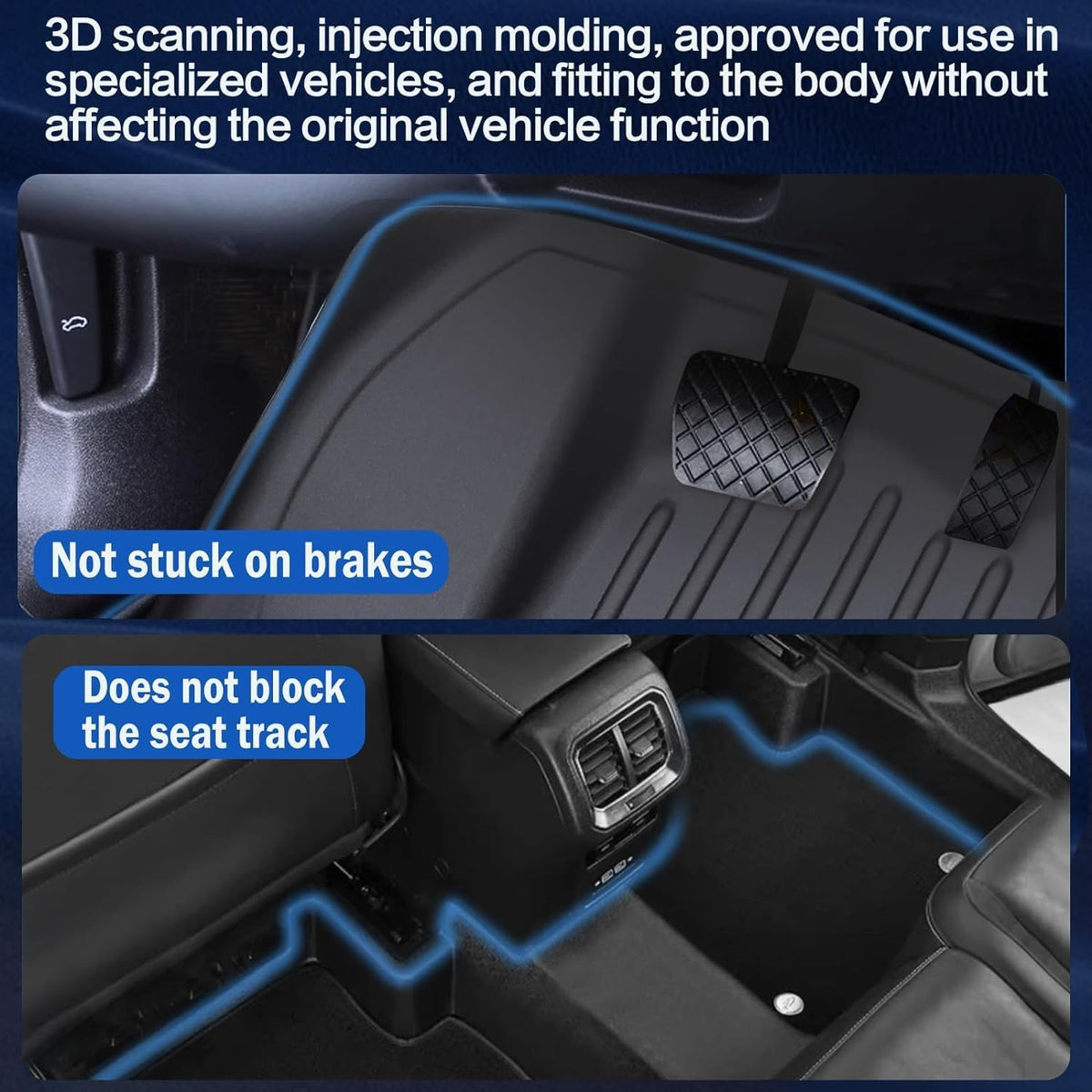 Car Floor Mats for 2012-2018 Ford Focus,All Weather TPE Rubber Full Set Includes 1st 2nd Row Front Maximum Coverage,Non Slip (for 2012-2018 Ford Focus)