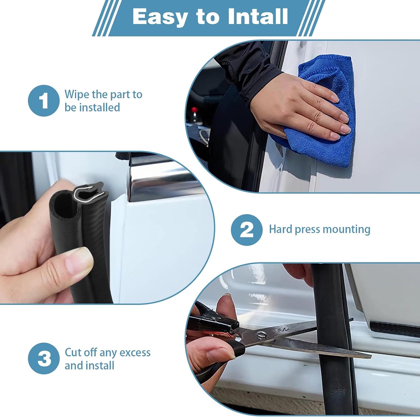 DGSL Car Door Seal Strip, Door Weather Stripping with Top Bulb Automotive Weather Stripping for Cars, Boats, RVs, Trucks, and Home Applications (20Ft)