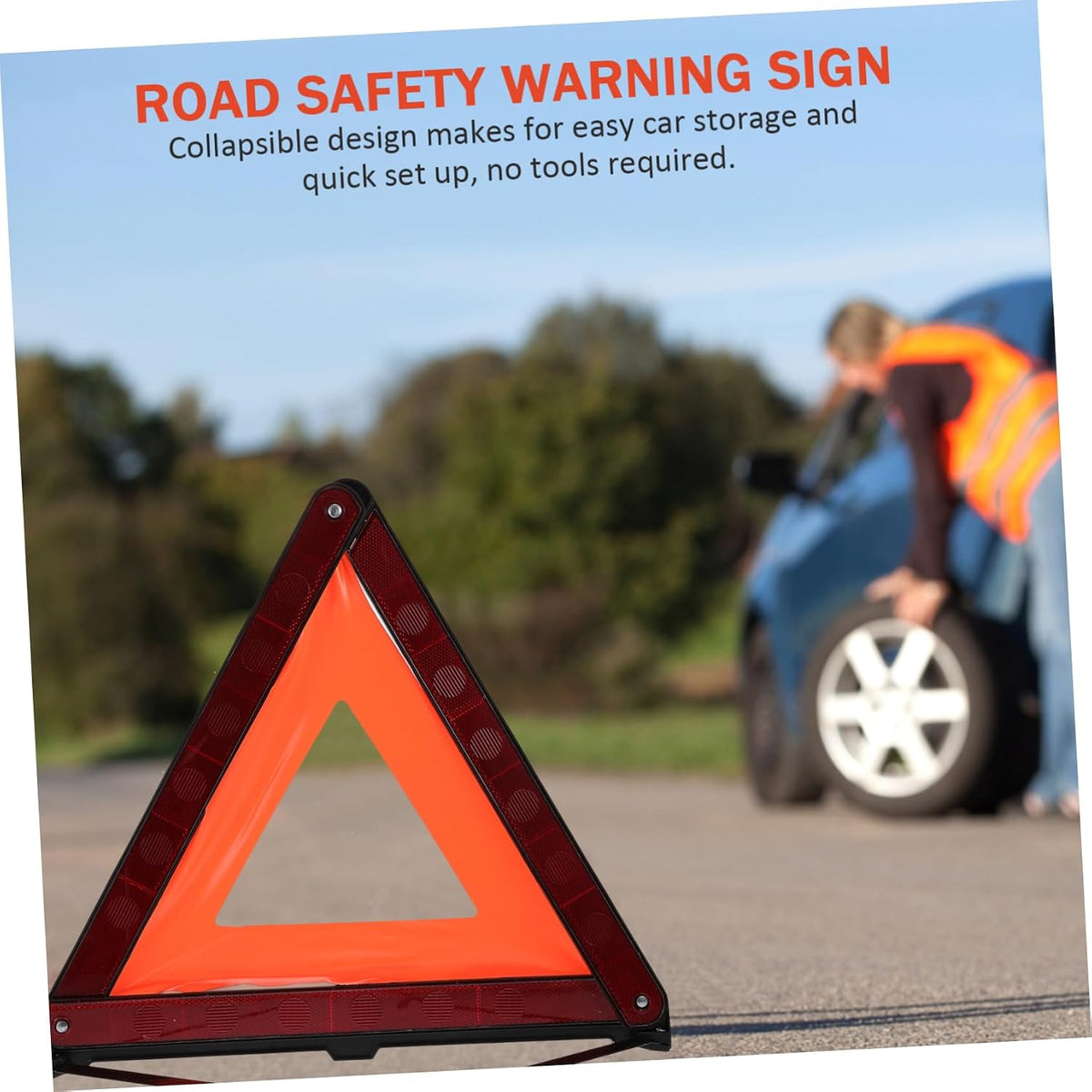 Cabilock 3 Pack Reflective Warning Triangle Roadside Car Safety Sign