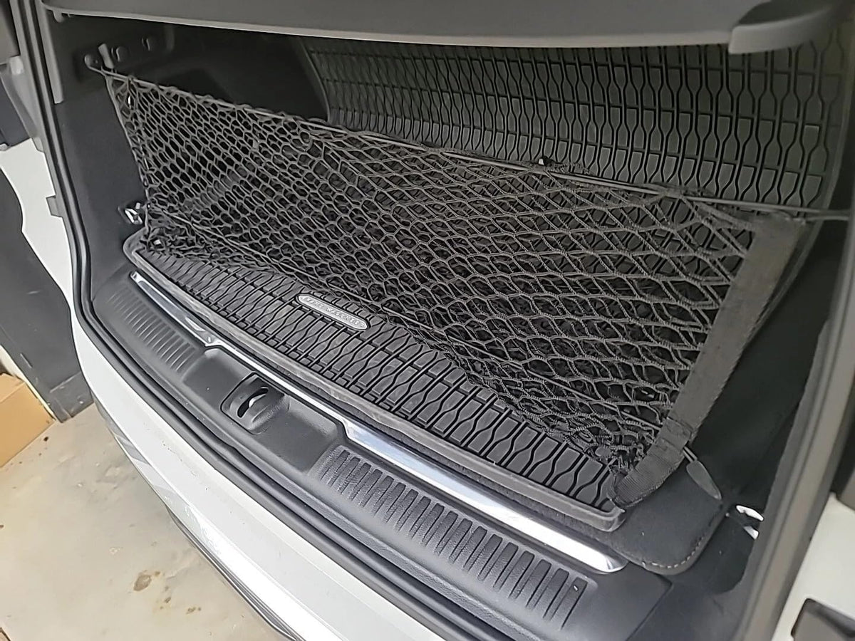 Rear Trunk Organizer Cargo Net for Jeep Wagoneer 2022-2026 – Envelope Style Black Color Cargo Net for SUV – Premium Mesh Elastic Car Trunk Organizer – Compatible with Grand Wagoneer L
