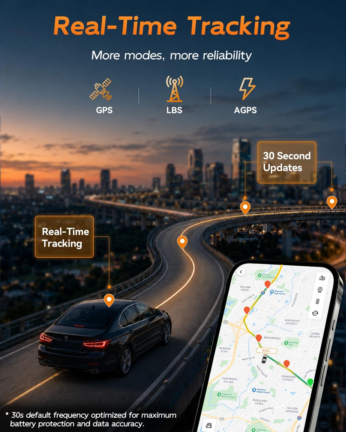 OBD GPS Tracker for Vehicles, No Subscription, No Monthly Fees, 4G LTE Built-in SIM, Data Plan Included, Plug & Play Car Tracker, Real-Time Location, Geofence Alerts for Cars & Fleets