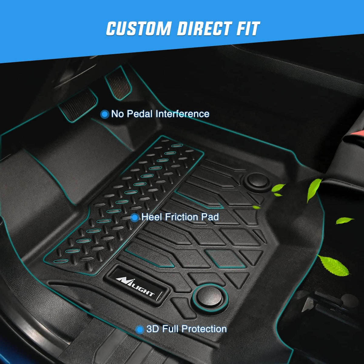 Nilight TPE Floor Mats for Dodge Charger AWD Chrysler 300 AWD