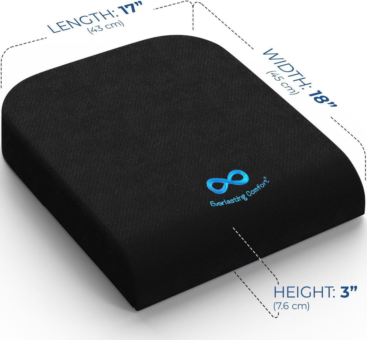 Everlasting Comfort Ventilated Wheelchair Cushions for Pressure Relief - Gel Memory Foam Wheel Chair Seat Cushion Pad for Seniors and Adults & Pain Relief - Soft Non-Slip Cover - Office Accessories