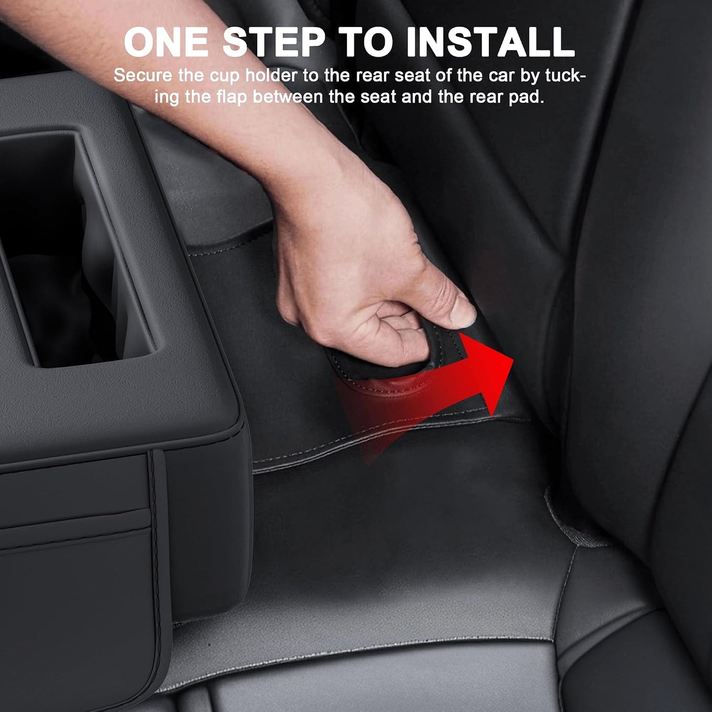 2026 Upgraded Car Cup Holder, 8 in 1 Back Seat Cup Holder for Car, PU Leather Backseat Organizer Car Cupholder Expander Tray for Trucks SUVs RVs Center Console Couch, Holds Drinks Food Phone