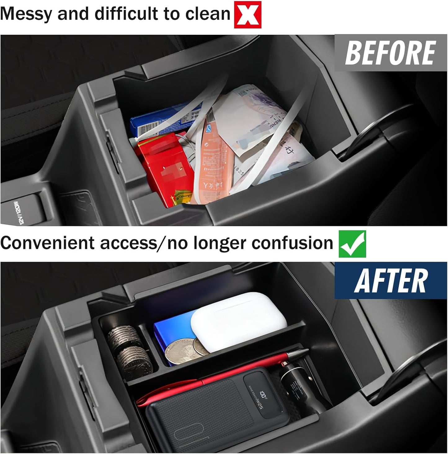 Center Console Organizer for 2025 2026 Subaru Forester Premium Sport Limited Touring Accessories, ABS Armrest Storage Box Tray Organizer Insert for 2025 Subaru Forester Accessories