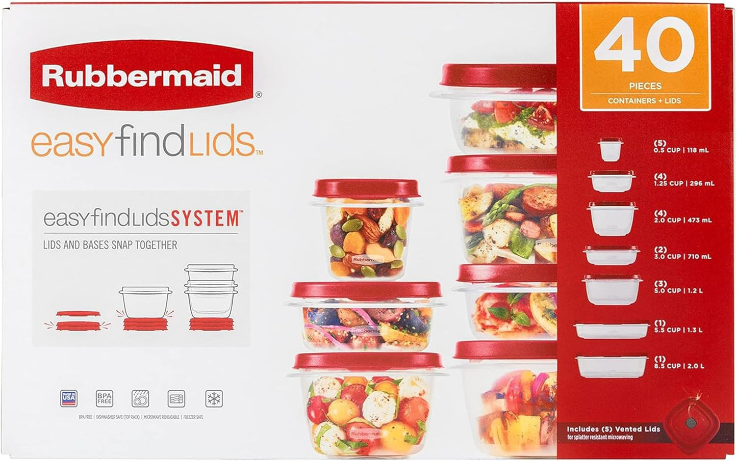 Rubbermaid 42-Piece Food Storage Containers with Lids