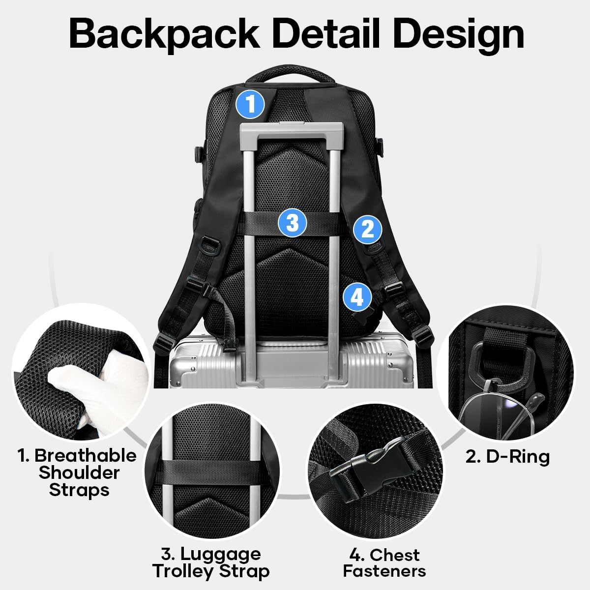 Vacuum Seal Backpack for Travel with Air Pump Waterproof Laptop Carry On Backpack Personal item Travel Essentials Compression Space Saver Bags Storage with Vacuum System Black