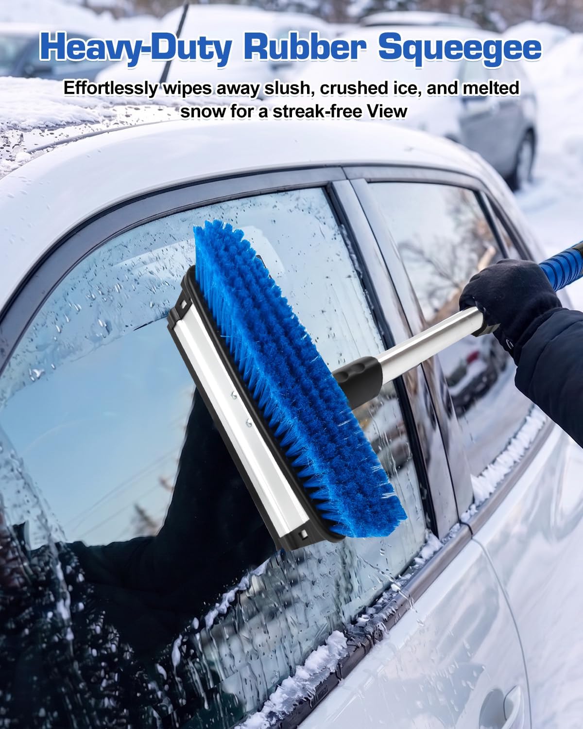 39.5" Snow Brush with Ice Scraper & Squeegee for Car Windshield
