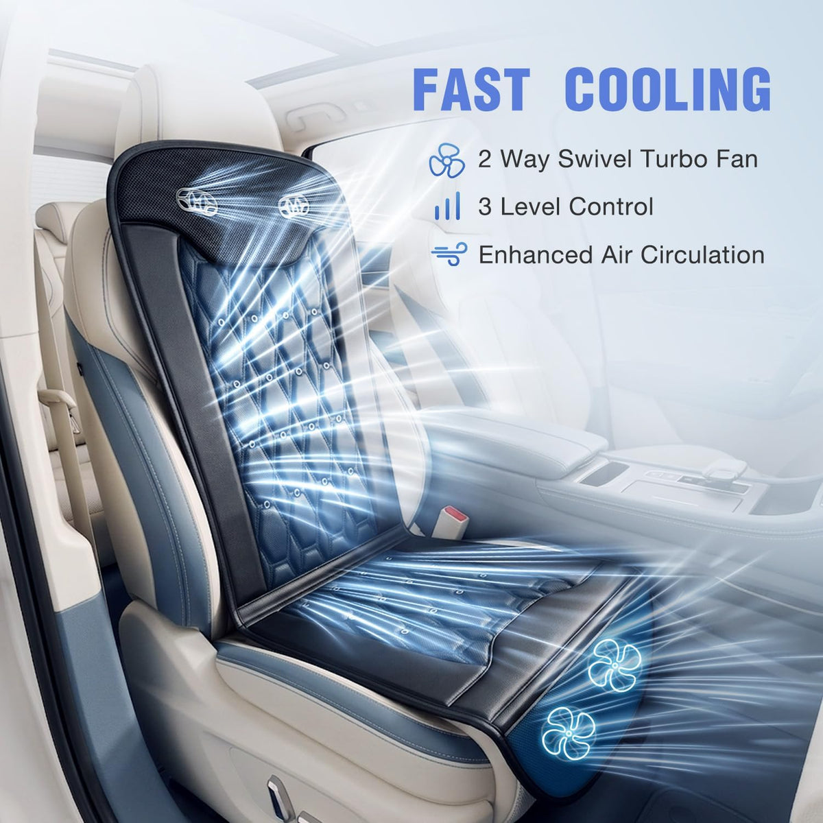 Cooling Car Seat Cover Front Seat, Cooling Car Seat Cushion Back Massager