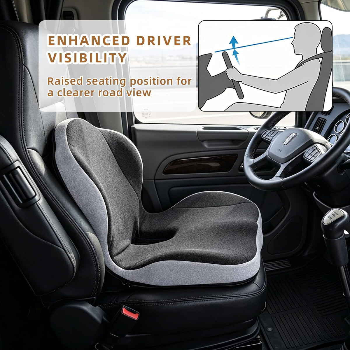 Dual-Layer Memory Foam Car Seat Cushions for Driving, with Lumbar Support