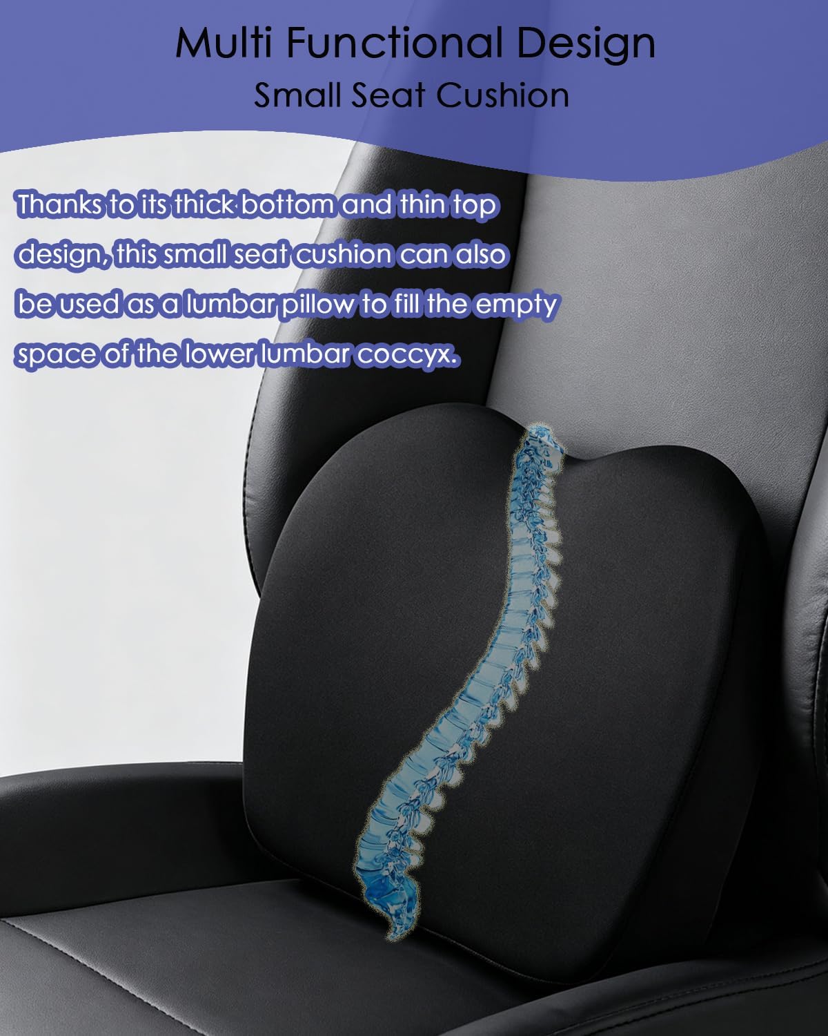 Small Wedge Car Seat Cushion - Memory Foam Car Booster Seat for Adults - Driver Seat Cushions Lumbar Support Pillow for Sciatica & Lower Back Pain Relief - Enhancing Driving Comfort, Apricot