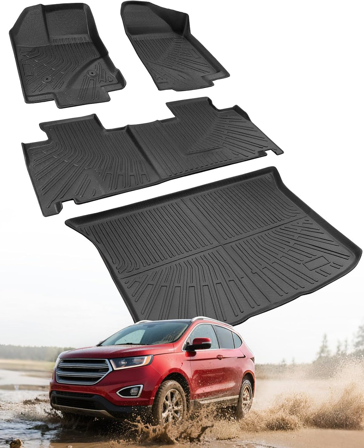 Car Floor Mats for Ford Edge 2007-2014 & for Lincoln MKX 2007-2015 Full Set