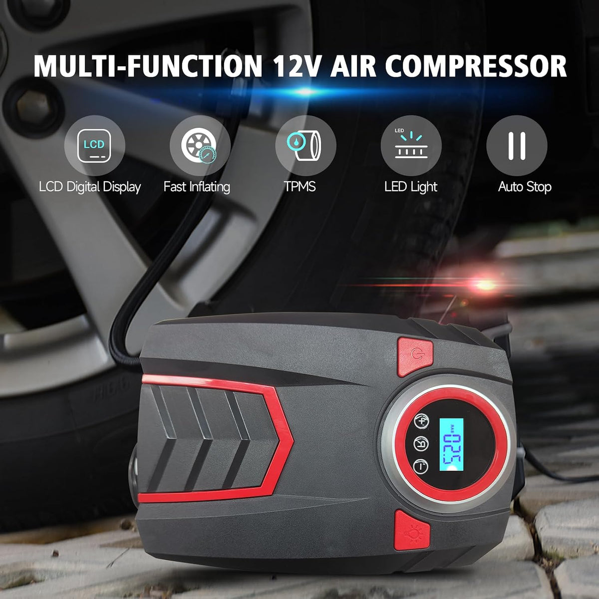 Car Emergency Kit, Car Emergency Kits for Vehicles with 6 Gauge 16 Ft Jumper Cables, Roadside Emergency Car Kit with Air Compressor, 88 Pieces Winter First Aid Kit Emergency Safety Tool