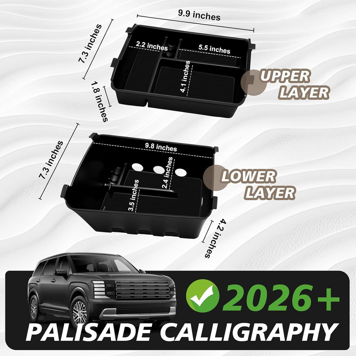 Muslogy Center Console Organizer for 2026 Hyundai Palisade Calligraphy ONLY