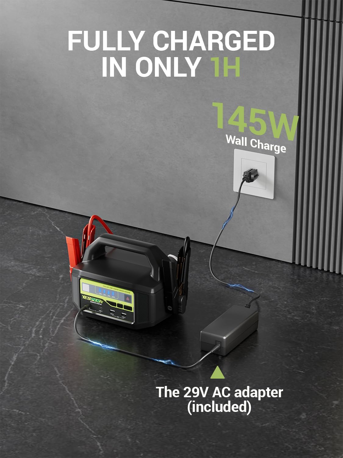 YESPER 12V/24V Car Battery Jump Starter 6000A Heavy Duty Truck Jump Box