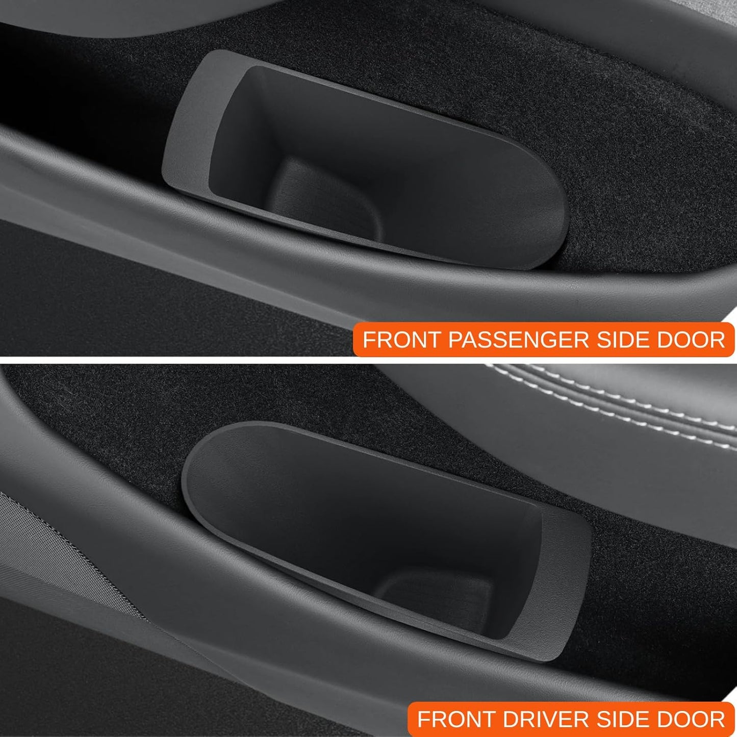 Front Door Trash Cans for 2026 Tesla Model Y Juniper Interior Accessories | Waterproof and Leak-proof Dustbin Garbage Organizer, Portable Small, Durable TPE, Easy to Clean Detachable - 2 Pack