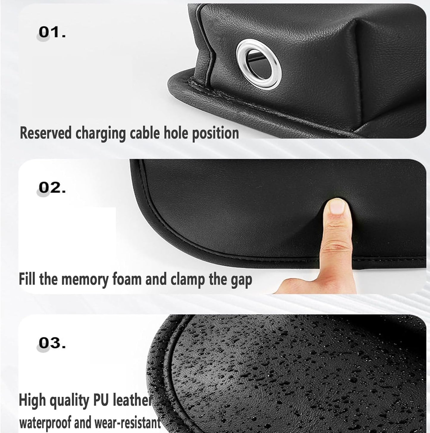 2-Pack Car Seat Gap Filler, Premium Leather Console Organizer Universal Fit for Car SUV Truck Multi-Purpose Essentials Organizer - Anti-Drop Auto Interior Accessories (Beige 2 pack)