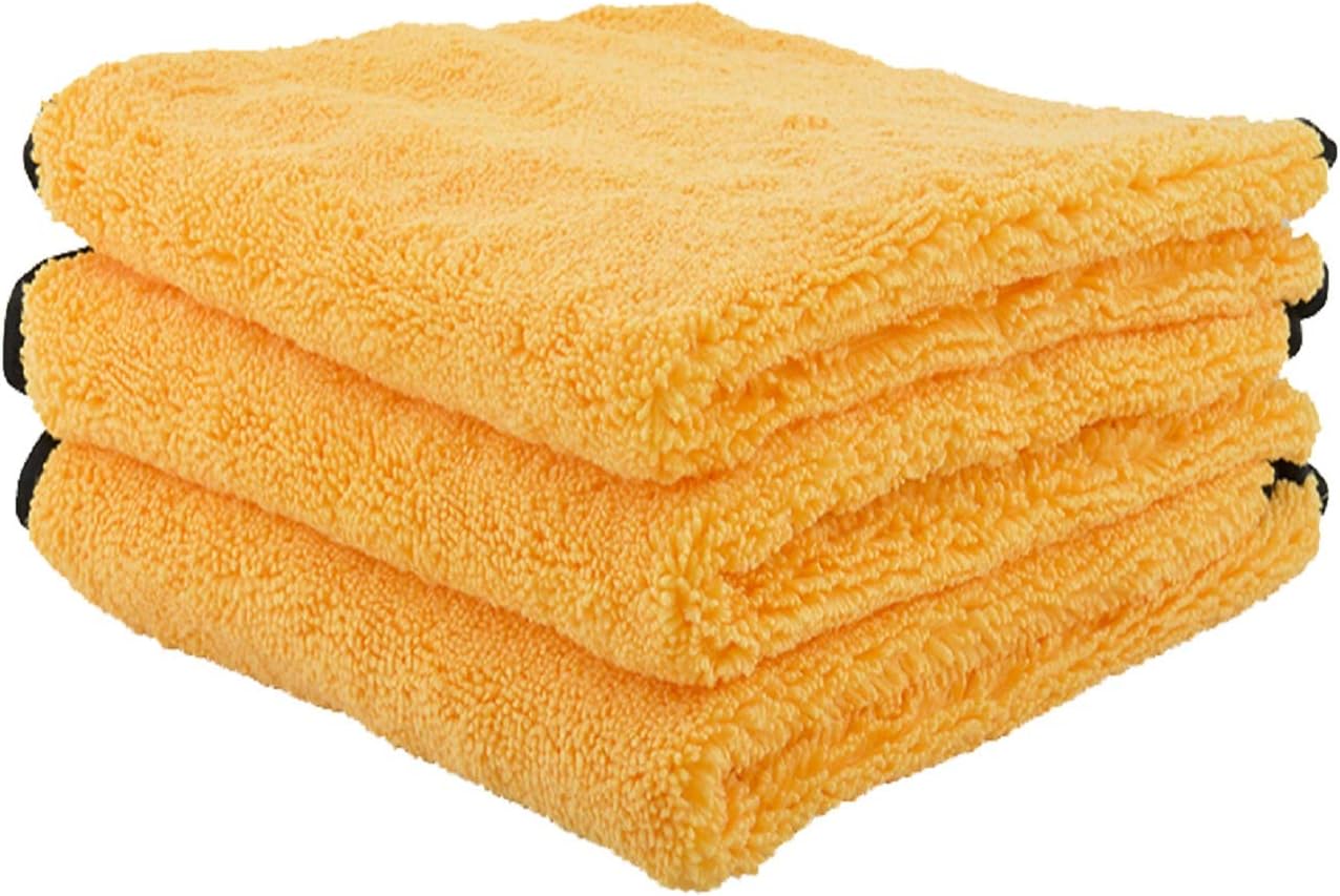 Chemical Guys, Professional Microfiber Towels, 16 x 16 in, Gold, 3 Pack | Ultra-soft, scratch-free towels to buff wax, dry panels and clean glass and interiors, machine washable