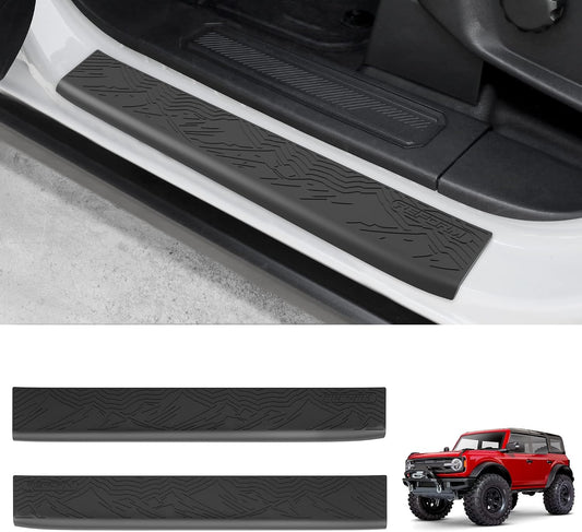 REFORM DESIGN Door Sill Guards Protectors Compatible with 2024 2023 2022 2021 Ford Bronco 2 Door, 2 PCS TPE Solid Door Edge Entry Cover Interior Accessories (‎for Bronco 2 Door)