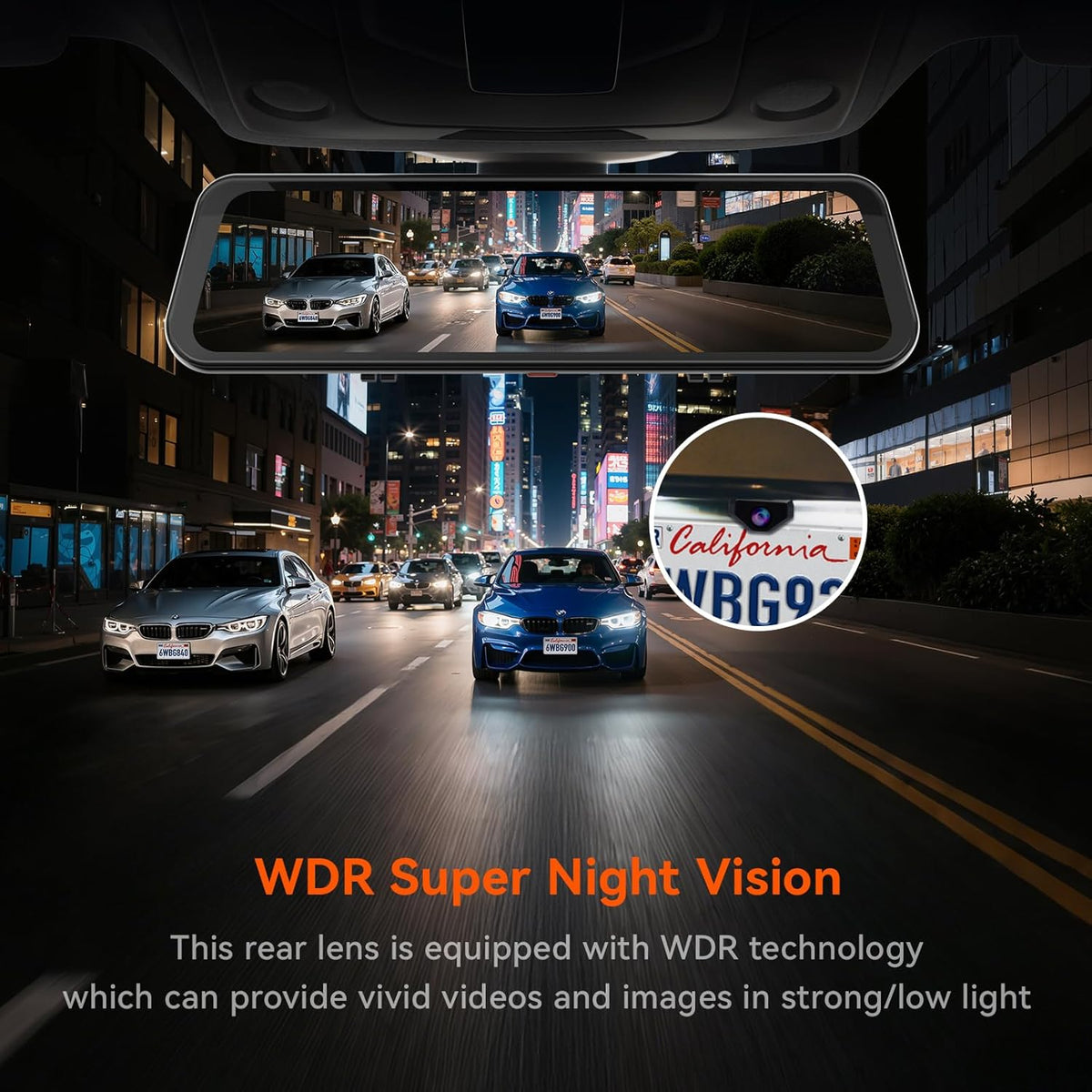 WOLFBOX Upgraded WDR Rear Camera for G840S / G840H / G930 / G850 / G900 Core, 1080P Waterproof AHD Car Rear View Camera