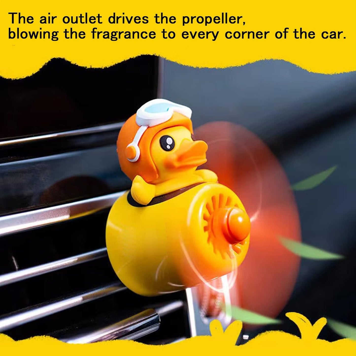 2 Pieces Car Air Fresheners, Cute Bear Pilot Car Diffuser, Propeller Air Outlet Vent Fresheners, Suitable for Automotive Interior Decoration (Bear+Duck)