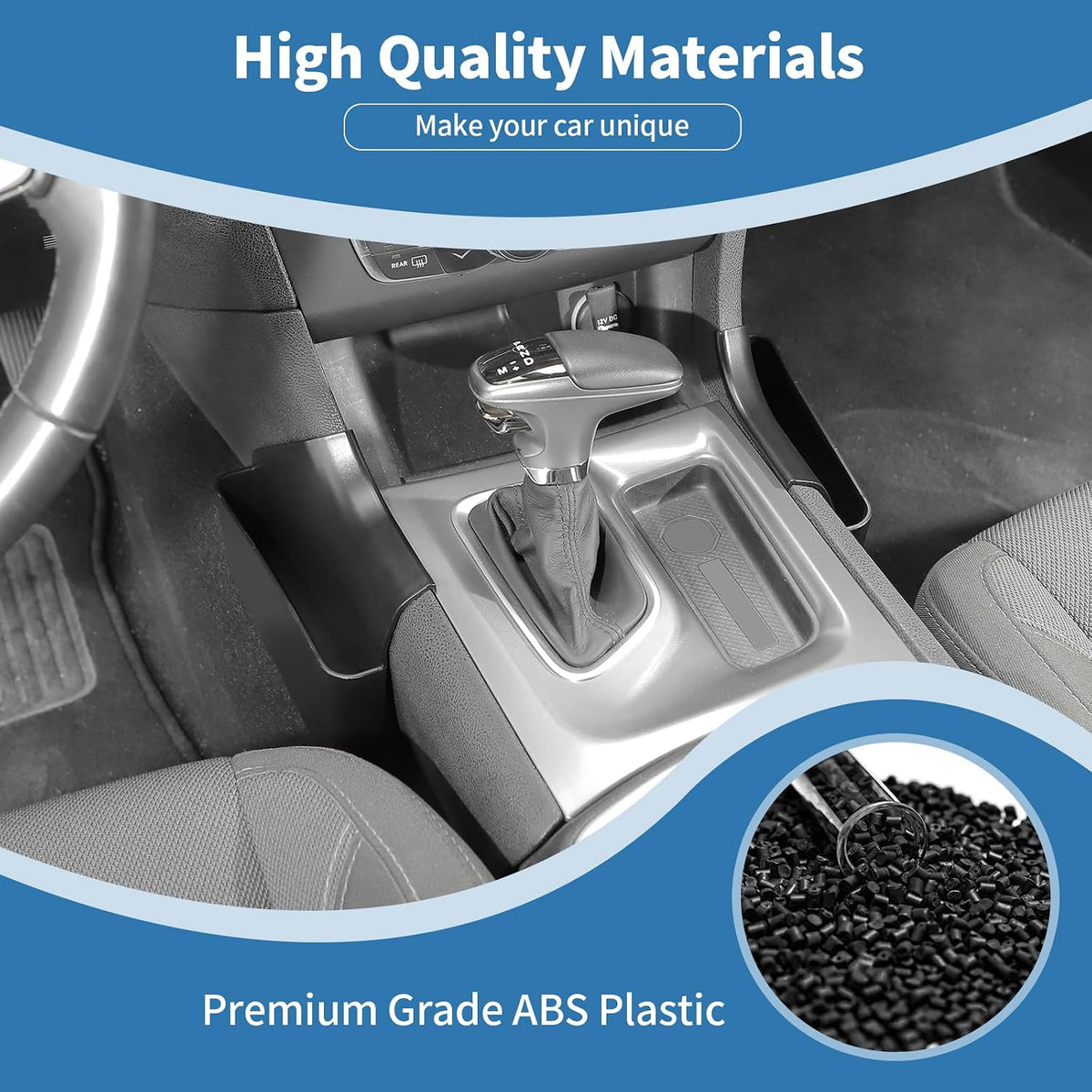 for Charger Center Console Shifter Tray Pockets for Dodge Charger 2015 up Extra Storage Accessories Black 2pcs