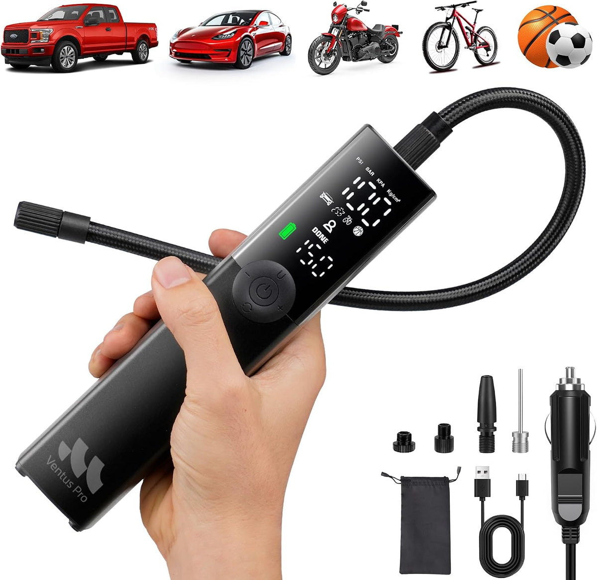 Woowind Tire Inflator Air Compressor, 12V DC Cord, Auto Stop, 150PSI
