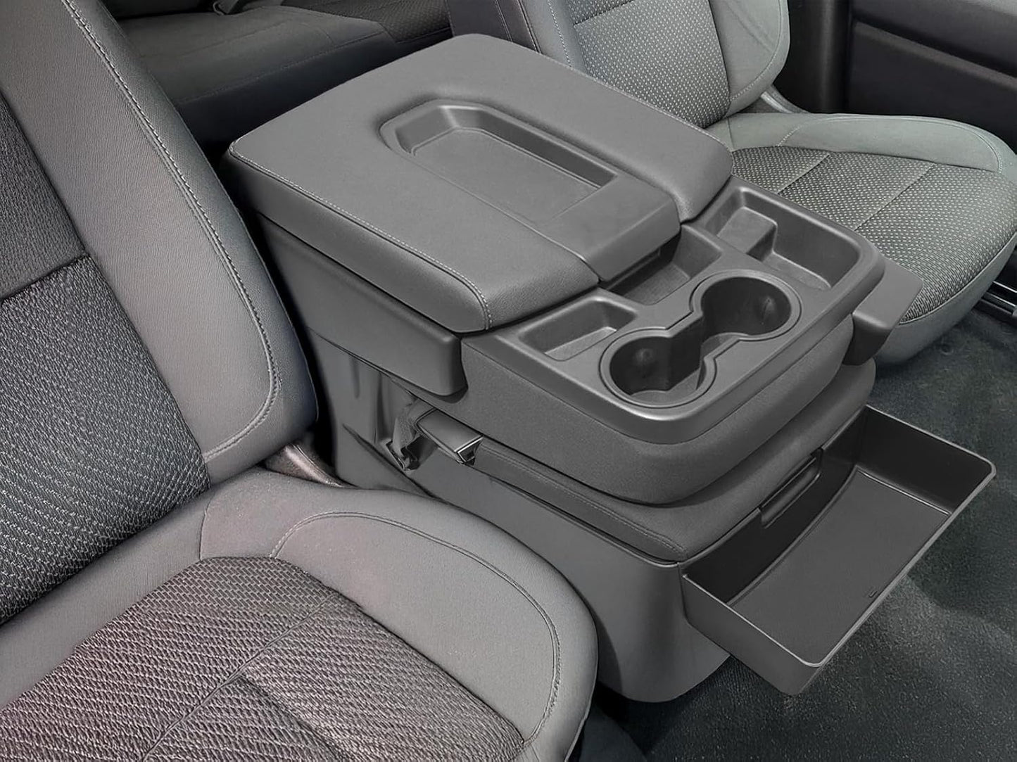 JKCOVER Center Console Hanging Organizer Box Compatible with 2019-2026 Chevy Silverado/GMC Sierra 1500 and 2020-2026 Chevrolet Silverado/Sierra 2500HD 3500HD Accessories(Split-Bench Folding Seat Only)
