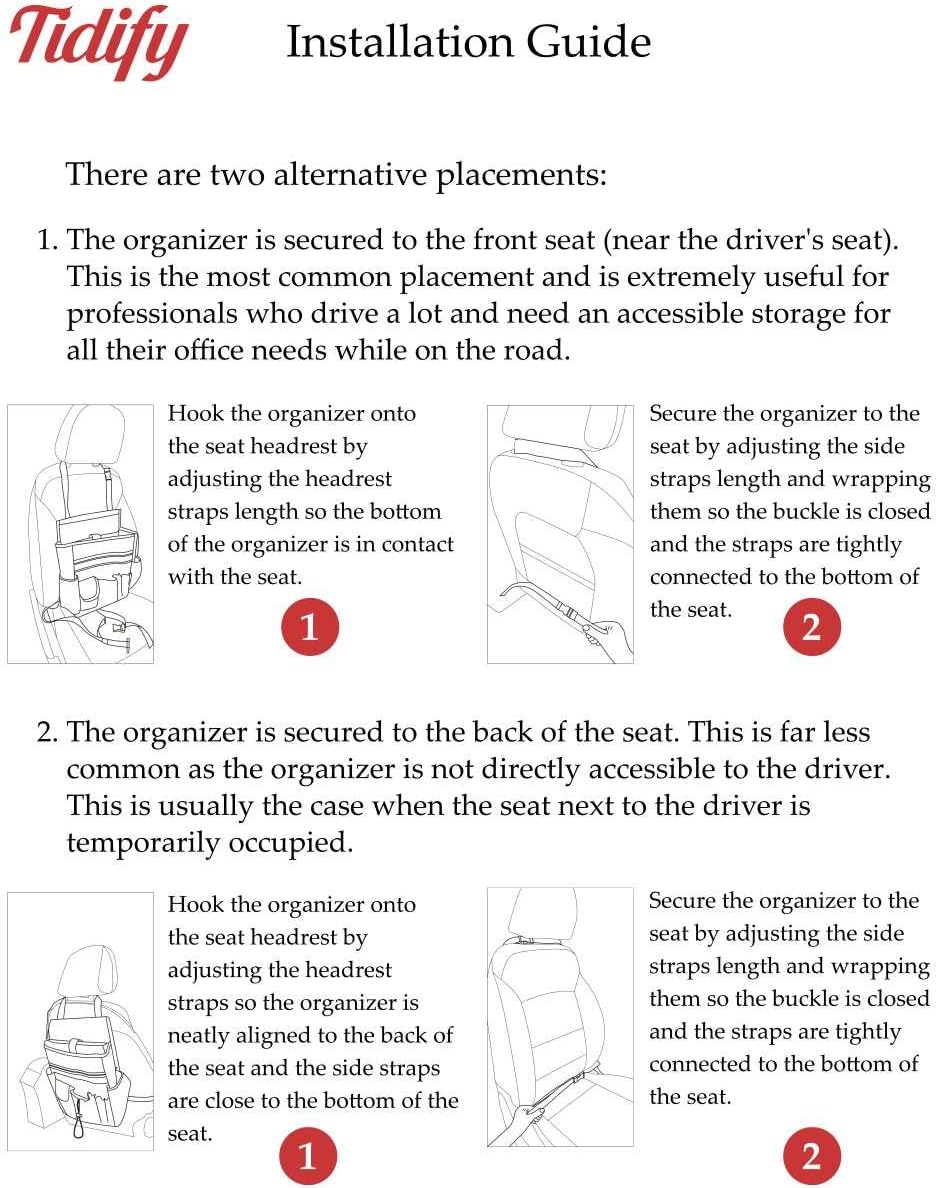 Tidify Car Front Seat Organizer [2025 UPDATED] with Dedicated Tablet and Laptop Storage Stabilizing Side Straps Soft Adjustable Shoulder Strap and Hardened Buckles Your Office Away from Office.