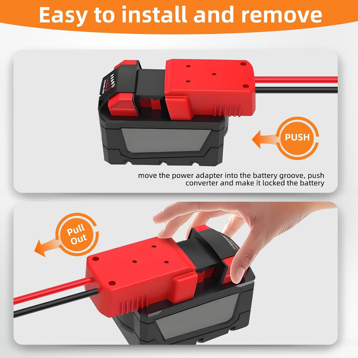 2.2FT Jumper Cable Adapter Compatible with Milwaukee M18 Batteries