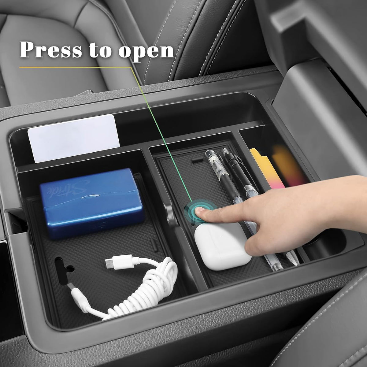 3PCS Center Console Organizer Compatible with Honda 2023-2025 2026 Pilot & 2024-2026 Passport & 2024 2025 Ridgeline Accessories Armrest Divider Hidden Box Organizer