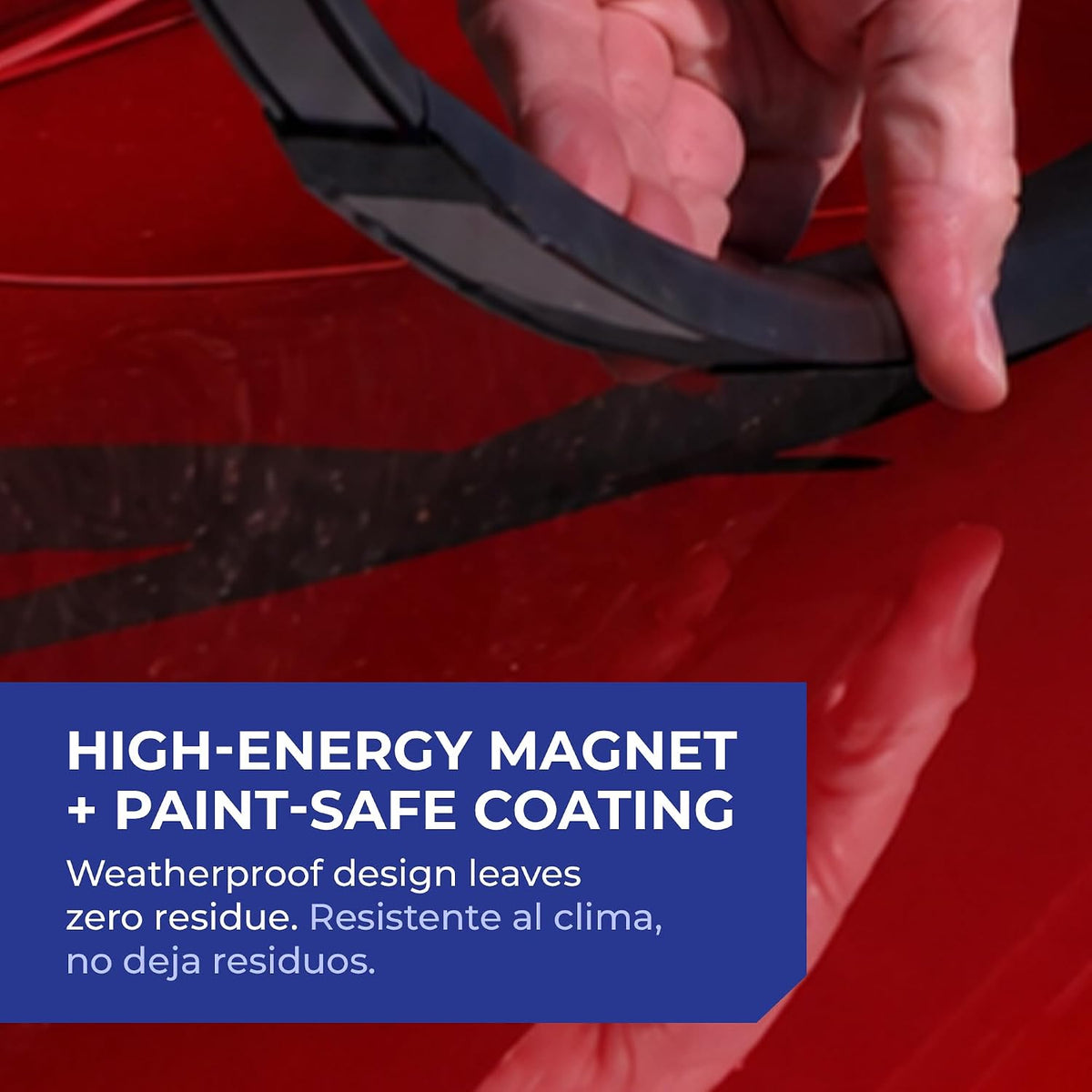 Dent Prevent Magnetic Car Door Protector Strips – Removable Guard to Prevent Dents, Dings & Scratches on Metal Vehicle Doors, 2-Strip Set, Matte Black