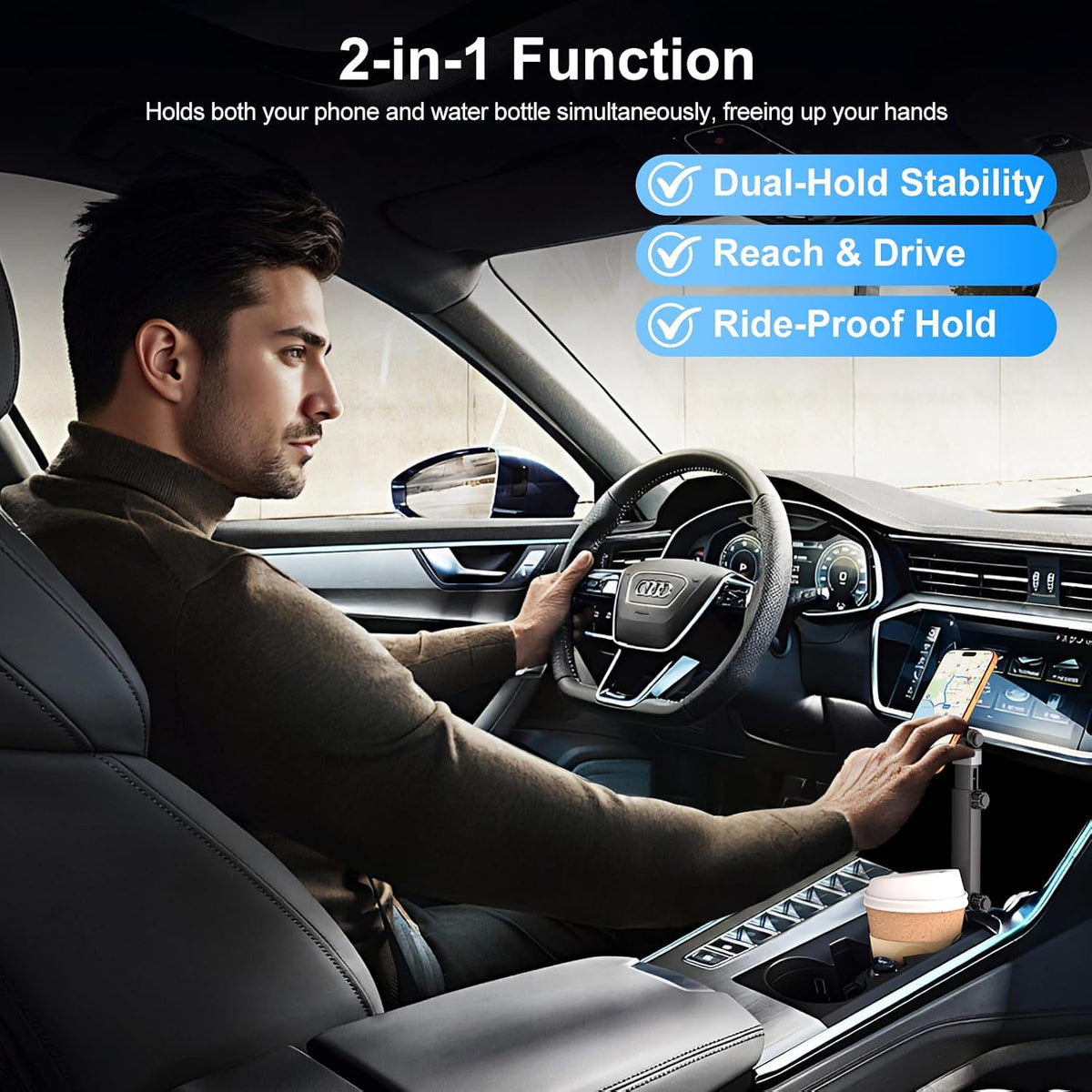 Vitog 2-in-1 Car Mount, Universal 2026 Hands Free Phone Holder for Your Car