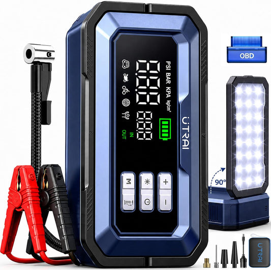 UTRAI 12V 8000A Portable Jump Starter with Air Compressor, 150PSI Inflator