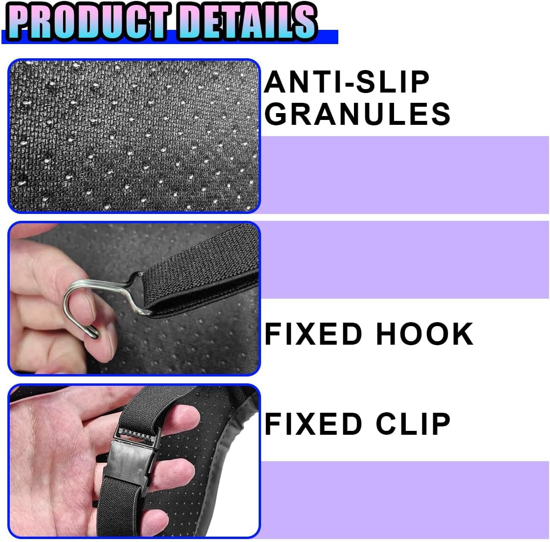 Car Front Bottom Seat Cover, Leather Anti-Slip Seat Cushion Pad with Storage Pocket, Breathable Full Wrapping Edge Seat Protector, Universal Auto Interior Accessories for Cars SUV Truck(Gray)