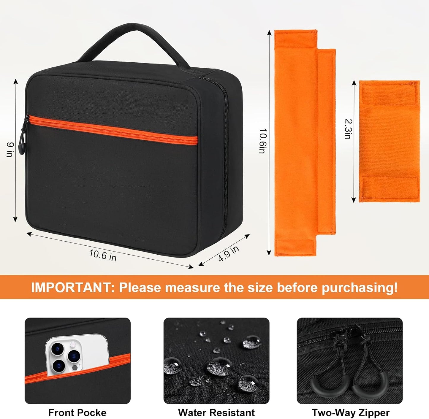 4-Slot Wireless Microphone Case, Storage Bag Compatible with JBL Partybox/Shure/TONOR Handheld Microphone System, Double Layer Wireless Mic Organizer for Receiver & Cables