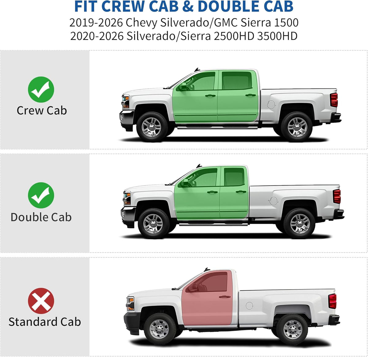 OEDRO Under Seat Storage Box Fit 2019-2026 Chevy Silverado/GMC Sierra 1500