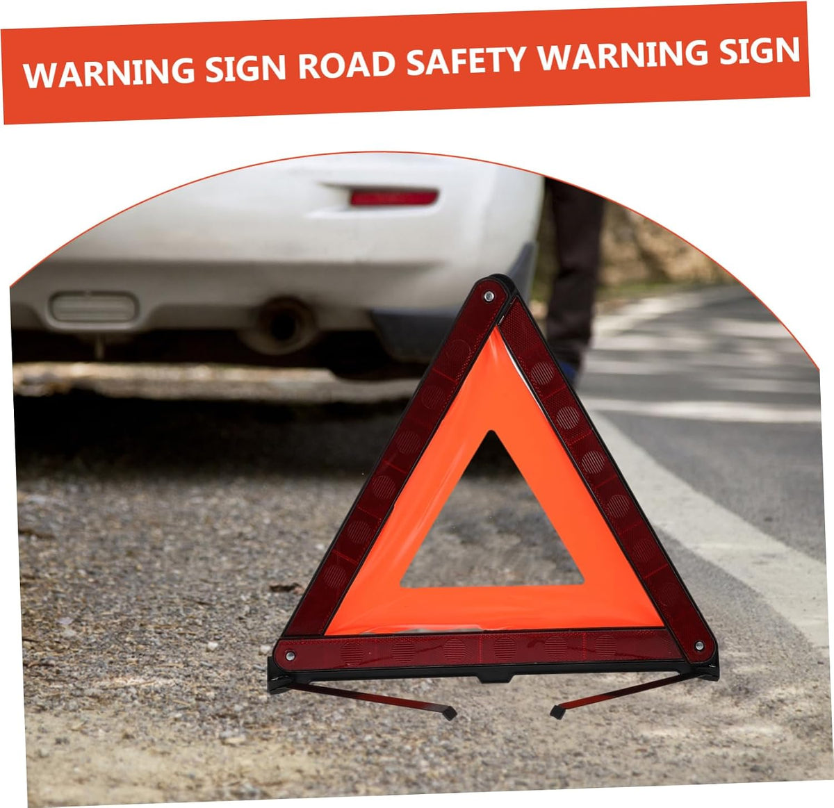 3 Pack Triangle Warning Signs for Cars, Roadside Safety Alerts