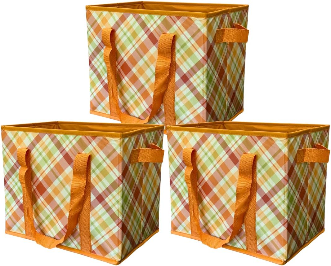 DURASACK Grocery Tote 3-Pack All-Purpose Collapsible Totes with Handles Kitchen Reusable Grocery Bags