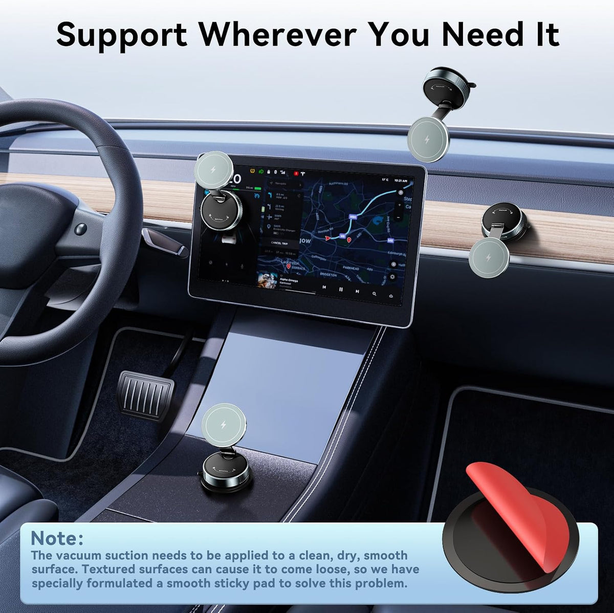 CloudValley 15W Wireless Charger Magnetic Car Phone Holder with RGB Light