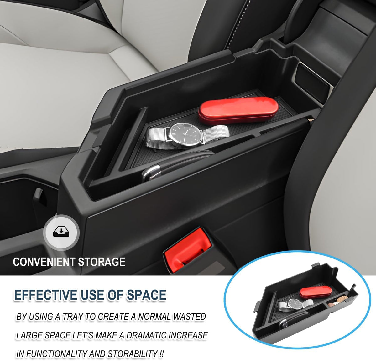 Ruiya 2026 Jetta Center Console Organizer for VW Jetta 2026 Accessories ABS Material Armrest Glove Tray Compatible with 2020-2026 VW Volkswagen Jetta