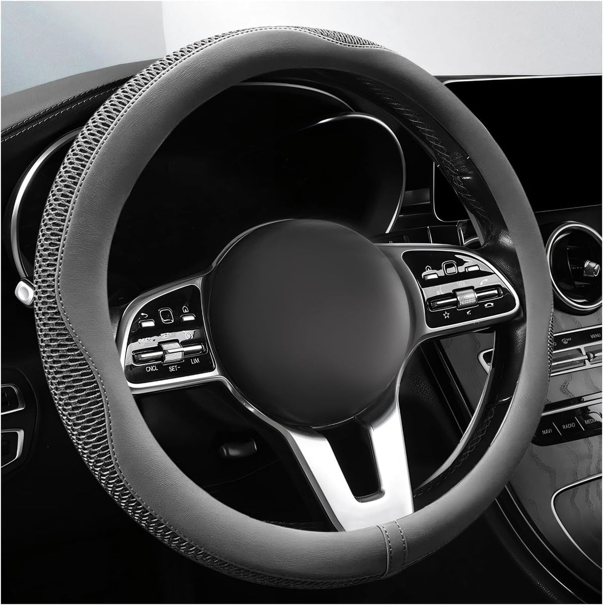 Breathable Car Steering Wheel Cover, Green