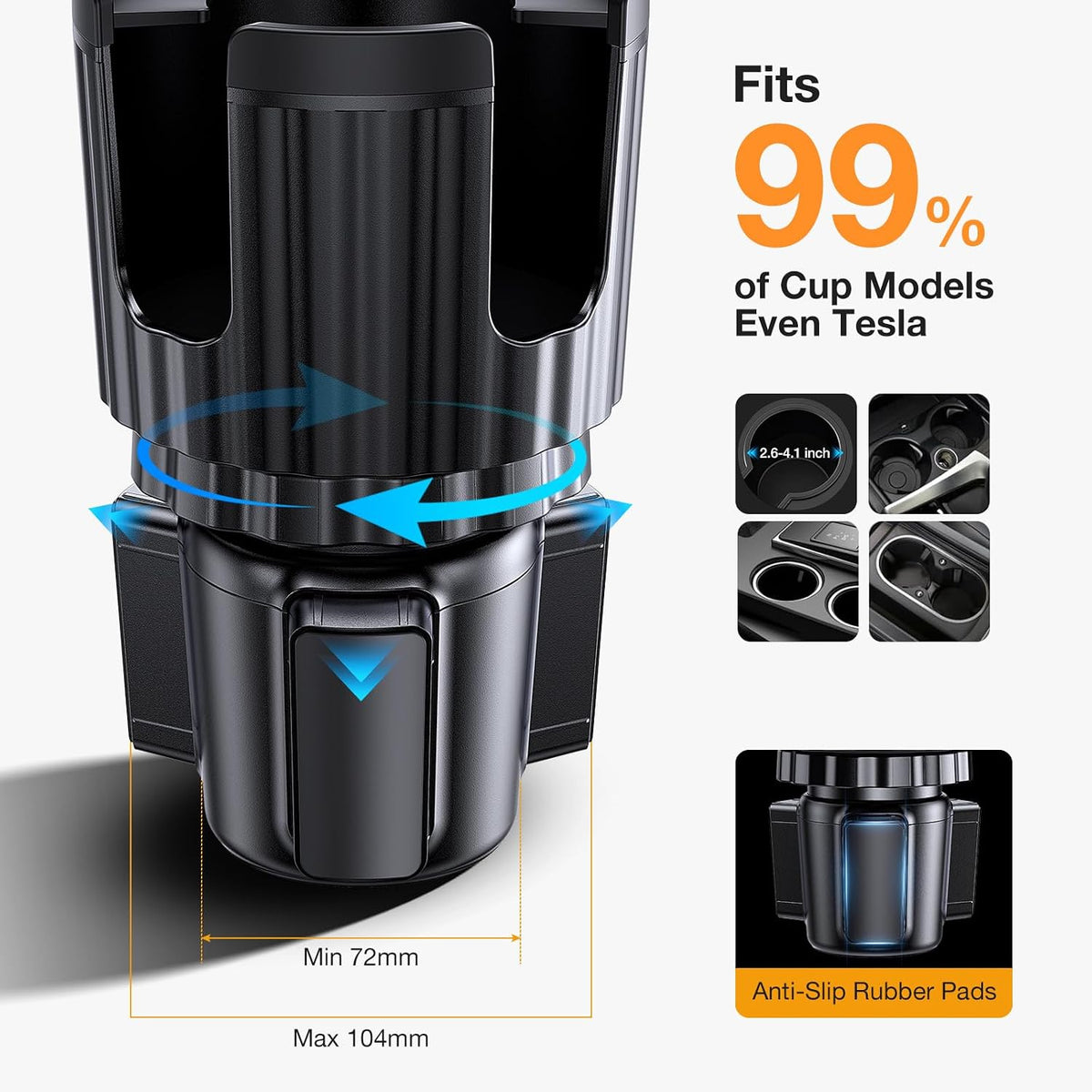 Coolpow Car Phone Holder Mount, 2 in 1 Universal Cup Car Phone Holder