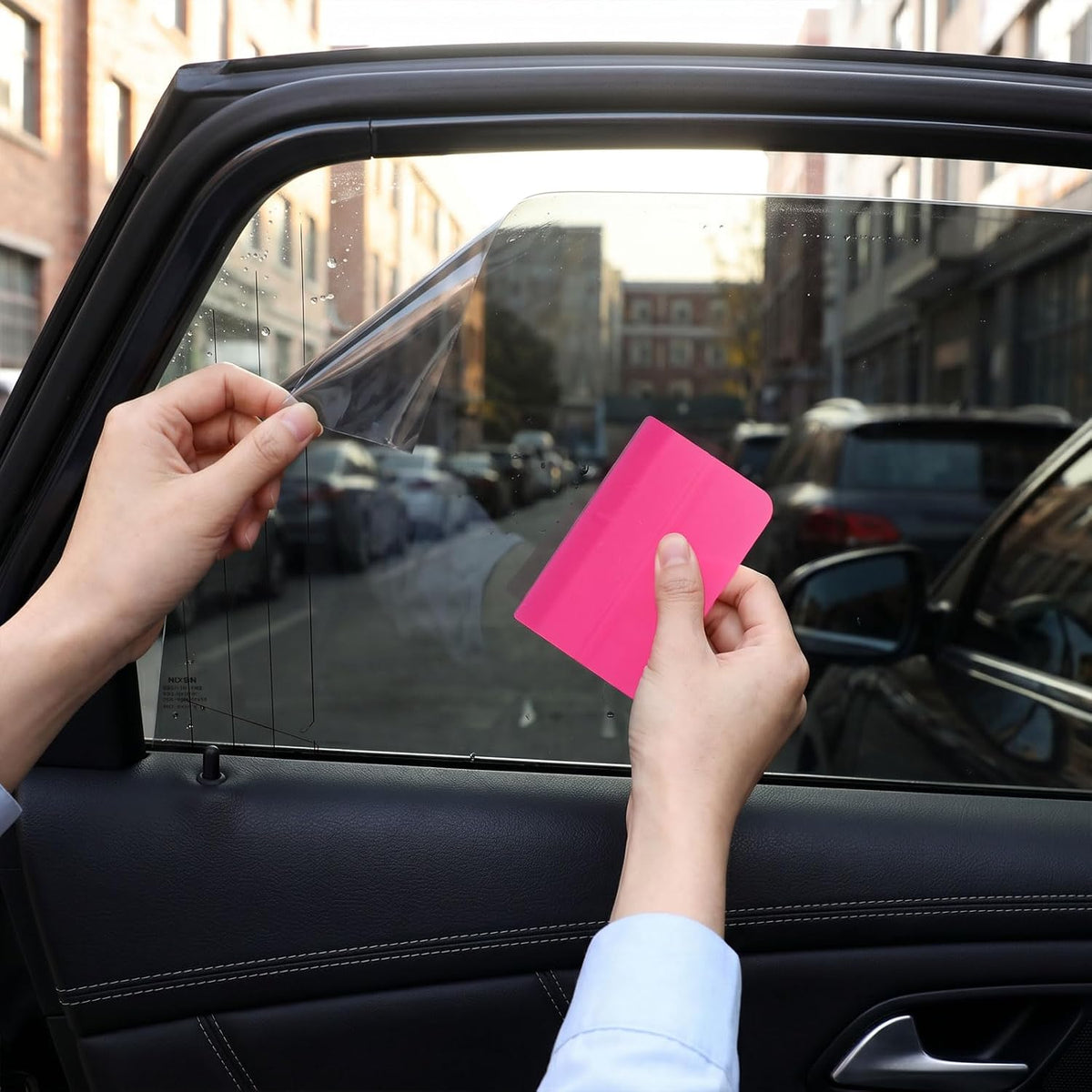 7pcs TPU PPF Squeegee Kit for Car - Anti-Scratch Soft Rubber Squeegee for Vinyl Wrap, Window Tint Tools, Paint Protection Film & Household Cleaning - Pink