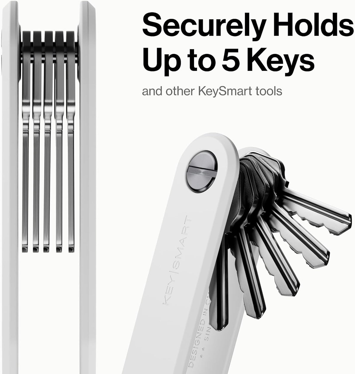 KeySmart Loop - Keychain Key Holder, FKM Silicone, Compact Key Organizer for Key Chain, Clutter-Free Compact EDC Key Chains