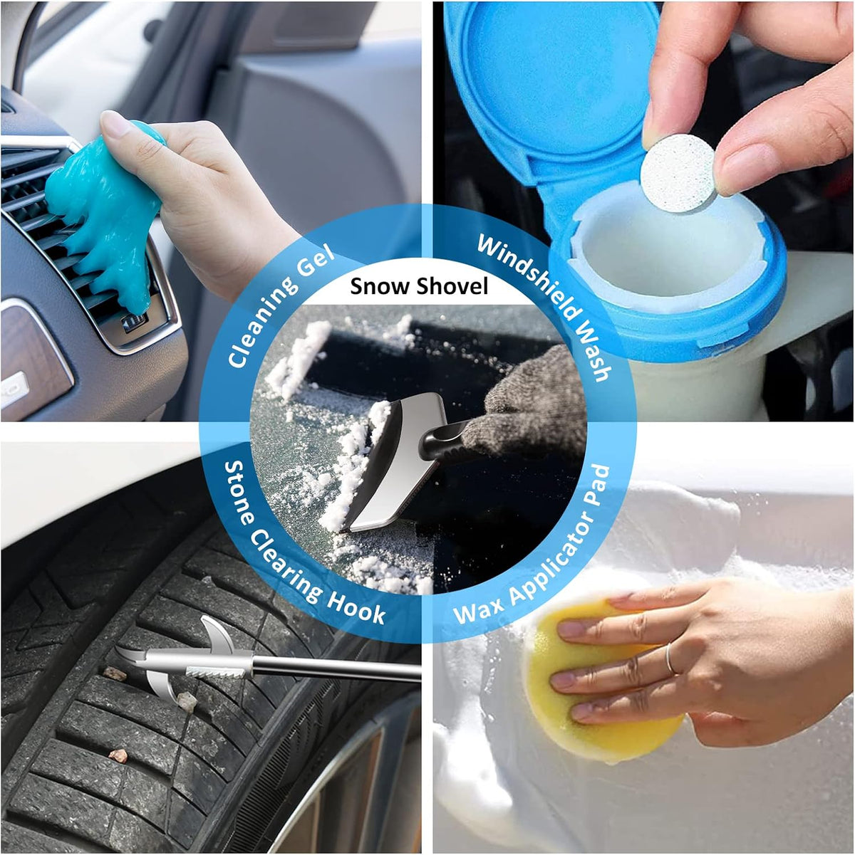 41Pcs Car Cleaning Kit, Interior Detailing Kit with High Power Handheld Vacuum, Detailing Brush Set, Windshield Tool, Snow Shovel, Black Complete Auto Accessories for Women, Men